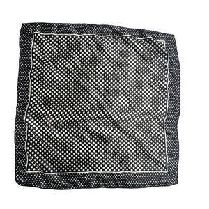Retro Polka Dot Square Scarf OS Black White Pinup Rockabilly Mod Neckerchief